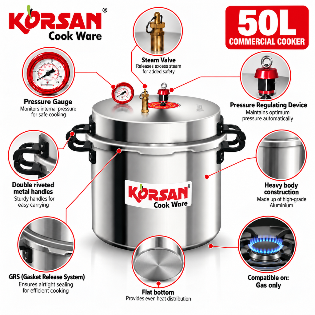 KORSAN 50L Commercial Pressure Cooker