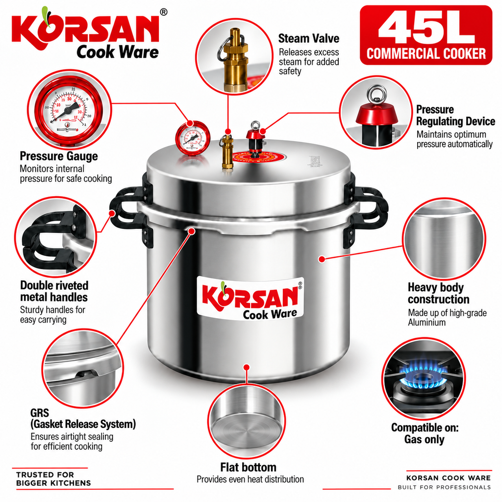 KORSAN 45L Commercial Pressure Cooker