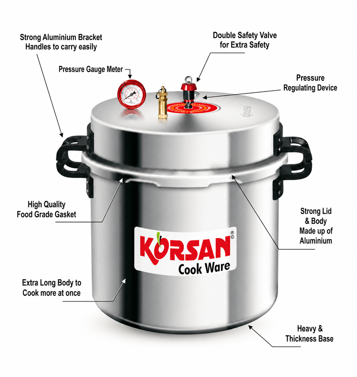 KORSAN 45L Commercial Pressure Cooker